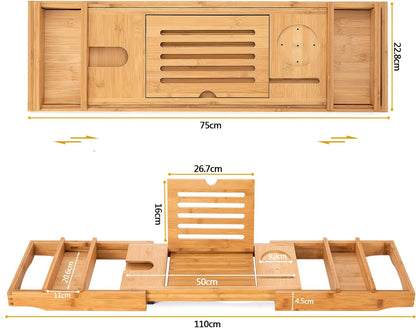 Bamboo Bathtub Caddy Tray with Extending Sides, Cellphone Tray and WinAFTER-SALES SERVICE- If you think that it was not for you, we will be happy to refund every penny you paid.
BATH TRAY FOR COUPLES- Bathtub caddy designed to comfortaDrift & DwellExtending Sides, Cellphone Tray