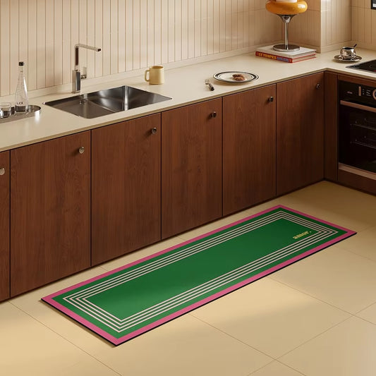 Kitchen Floor Mats West Coast Color Style Non-Slip Oil-Proof Carpet Pvc Leather Waterproof Mat Long Strip Home Decoration Rug