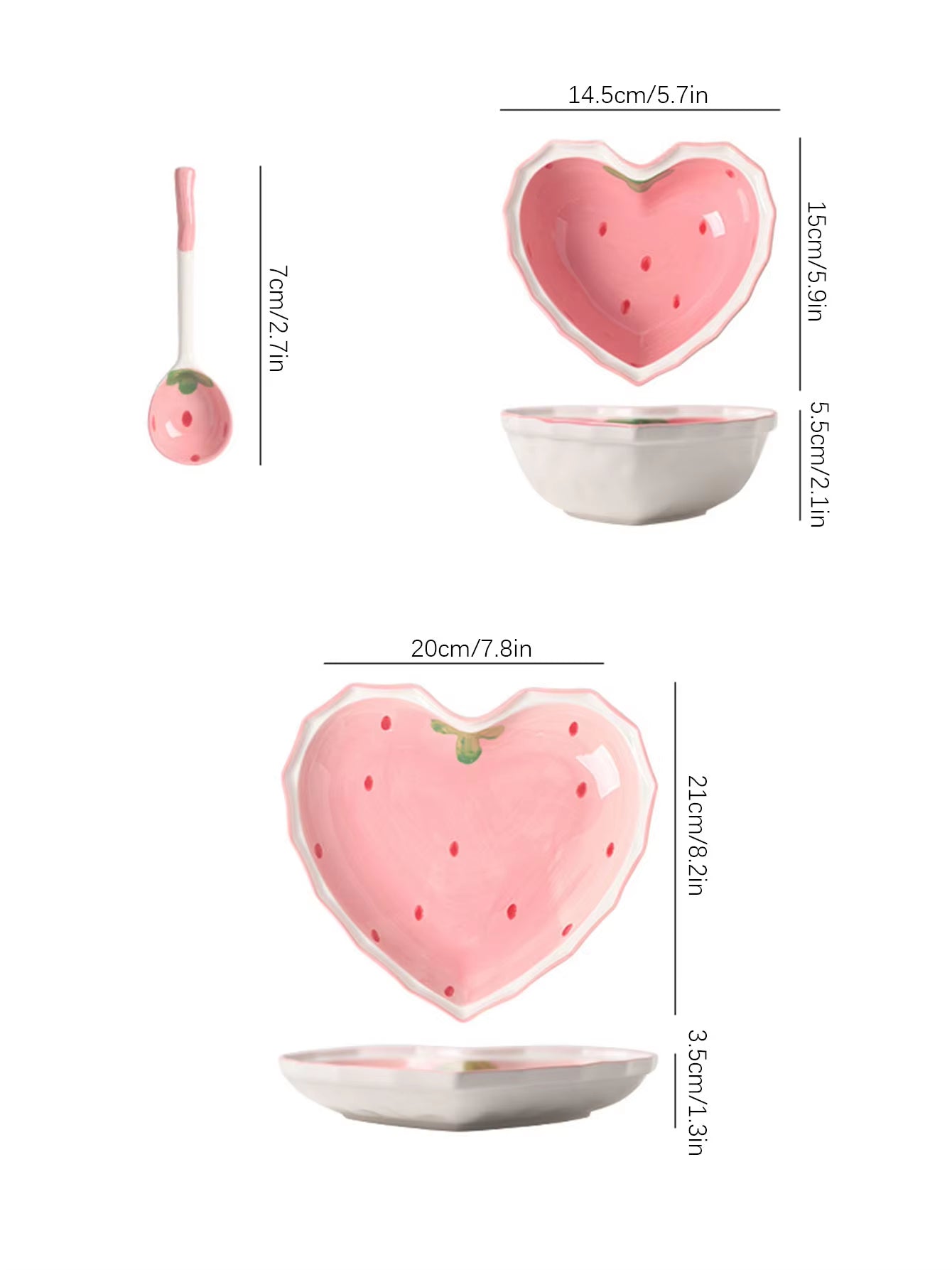 3Pcs Strawberry BowlDrift & Dwell3Pcs Strawberry Bowl